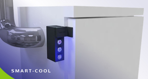 Le dispositif smart-Cool monté sur un réfrigérateur de laboratoire